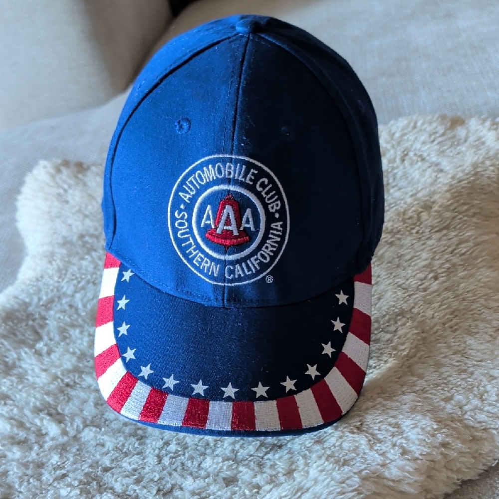 Blue AAA Baseball Cap with Patriotic Brim